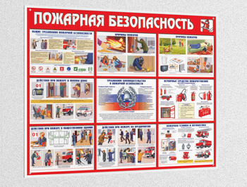 Стенд пожарная безопасность (pB02, пластик 4мм, белый багет) - Охрана труда на строительных площадках - Стенды для строительства - . Магазин Znakstend.ru